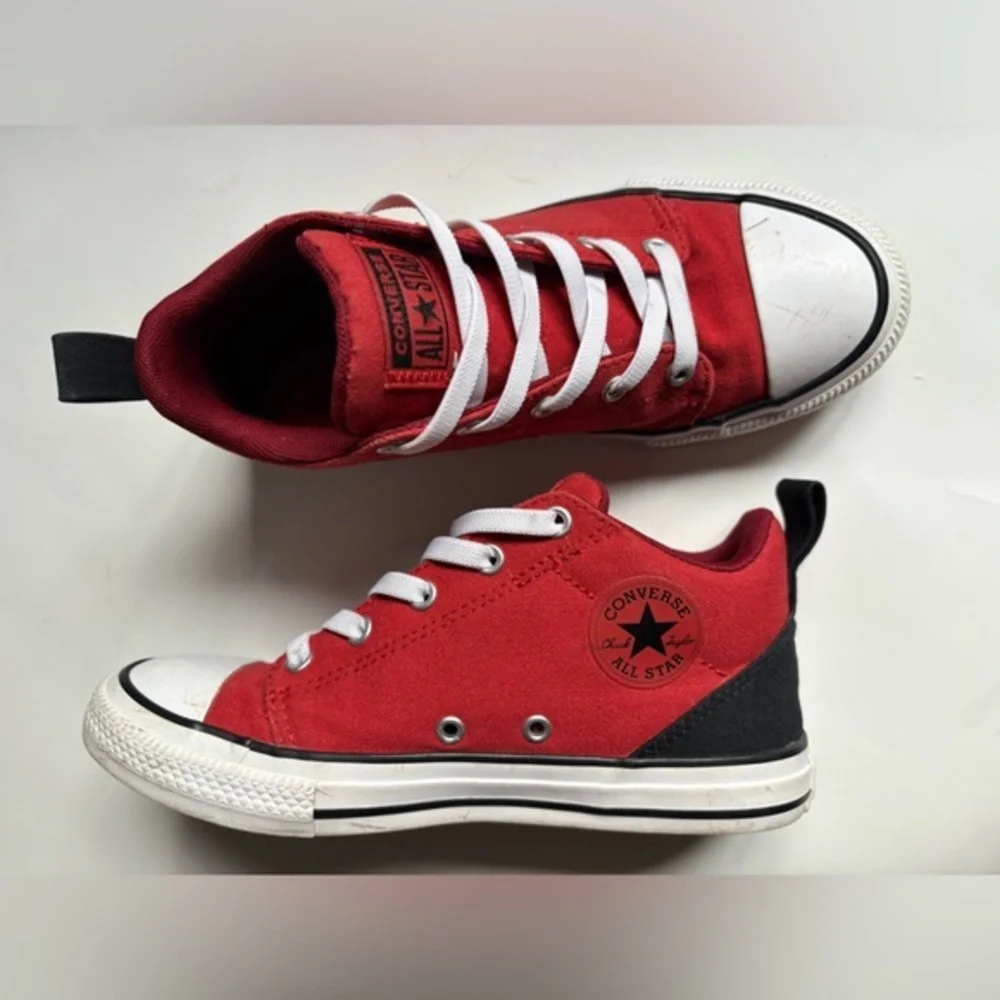 Converse Kids Red and Black All Star Sneakers